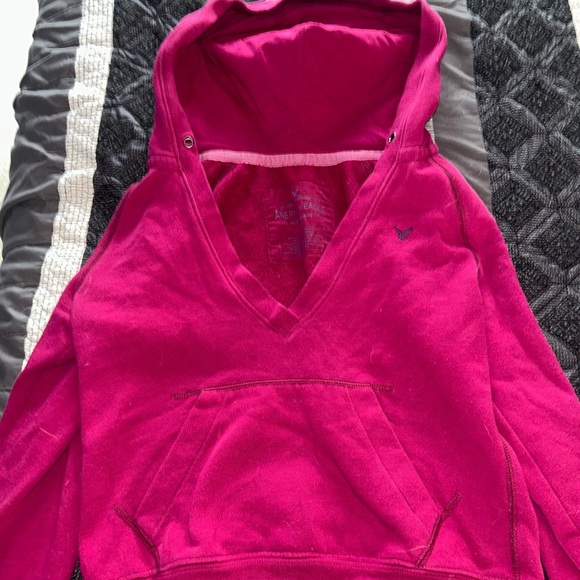 Y2K vintage American eagle pink cropped hoodie - Picture 1 of 4
